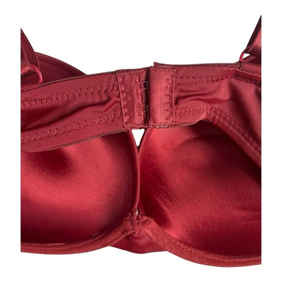 Frederick's of Hollywood Krystal Mega Push Up‎ Bra in Deep Maroon Size 32D NWT - Picture 9 of 12